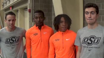 Oklahoma State after tying the NCAA all time fastest DMR for oversize track