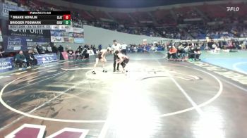 2A/1A Boys 132 Champ. Round 1 - Drake Nowlin, Clatskanie Boys vs Bridger Fosmark, Culver Boys