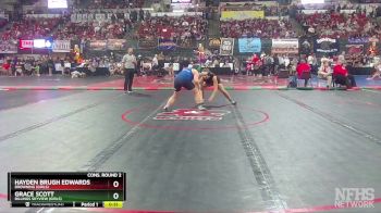 G - 165 lbs Cons. Round 2 - Grace Scott, Billings Skyview (Girls) vs Hayden Brugh Edwards, Browning (Girls)