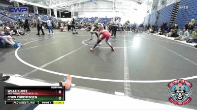 80 lbs Semis (4 Team) - Cord Christensen, Untouchables Purple vs Wille Kurtz, East Kansas Eagles Gold