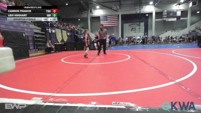 52 lbs Quarterfinal - Cannon Francis, Team Tulsa Wrestling Club vs Levi Hughart, Raw Wrestling Club