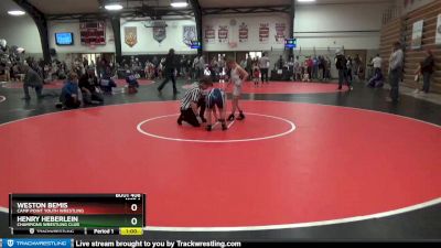 7 lbs Quarterfinal - Weston Bemis, Camp Point Youth Wrestling vs Henry Heberlein, Champions Wrestling Club