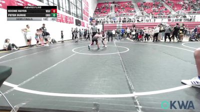 70 lbs Semifinal - Boone Hayes, Weatherford Youth Wrestling vs Peter Burke, Choctaw Ironman