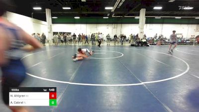 100 lbs Round Of 32 - Nathan Ahlgren, SC vs Asher Cabral, FL