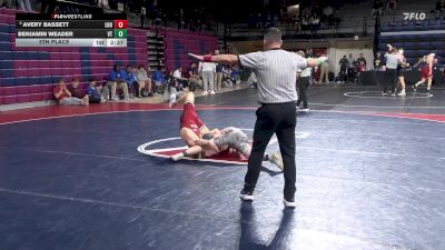 174 lbs 5th Place - Avery Bassett, Lock Haven vs Benjamin Weader, Virginia Tech