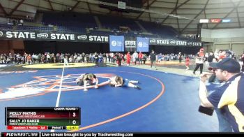 92 lbs Champ. Round 1 - Sally Jo Baker, Forks Wrestling Club vs Molly Mathis, Moses Lake Wrestling Club