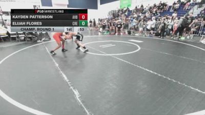 92 lbs Champ. Round 1 - Kayden Patterson, Antelope Valley BTSLA vs Elijah Flores, Credo