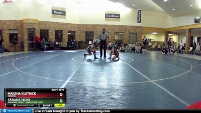 70 lbs Round 2 - Tatiana Hicks, Jennings County Wrestling Club vs Makena Kletnick, Indiana