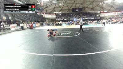 Girls 2A 100 lbs Cons. Round 4 - Khloee Young, Eatonville (Girls) vs Purnima Gurung, Lindbergh (Girls)