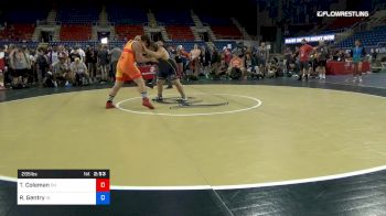 285 lbs Cons 16 #2 - Thomas Coleman, Ohio vs Robbie Gentry, Indiana