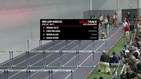 Men's 60m Hurdles, Heat 1 - Final - Devon Allen beats Ashton Eaton's record