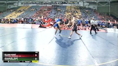 165 lbs Finals (8 Team) - Elijah Hunt, Concordia-Moorhead vs Emanuel Diaz, Aurora Universtiy