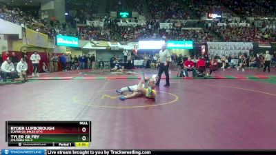 A - 126 lbs Champ. Round 1 - Tyler Gilfry, Columbia Falls vs Ryder Lufborough, Custer Co. (Miles City)