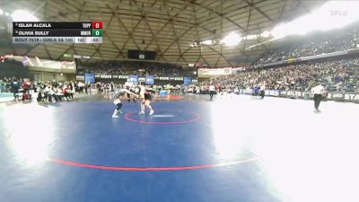 Girls 2A 140 lbs Cons. Round 5 - Islah Alcala, Toppenish (Girls) vs Olivia Sully, Mark Morris (Girls)