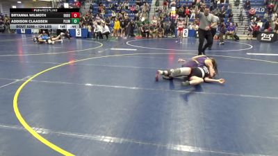 124 lbs Consy 4 - Bryanna Wilmoth, DuBois vs Addison Claassen, Plum
