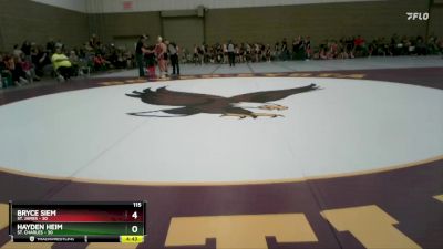 115 lbs Round 1 (3 Team) - Hayden Heim, St. Charles vs Bryce Siem, St. James