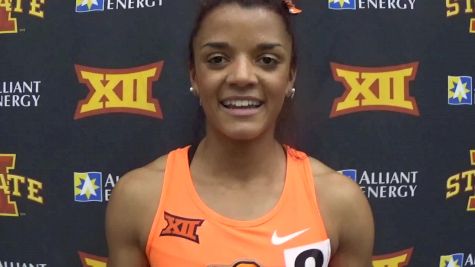 Kaela Edwards after winning mile, 1k and running 4x4 at Big 12, Still undecided for NCAAs