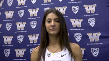 Hannah Cunliffe after winning the 60m dash at MPSF