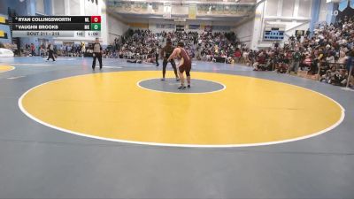 215 lbs Quarterfinal - Vaughn Brooks, McKean H S vs Ryan Collingsworth, Milford Senior