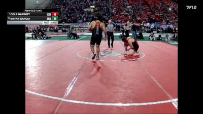 3A 215 lbs Champ. Round 1 - Cole Garbett, Soda Springs vs Bryan Garcia, Declo