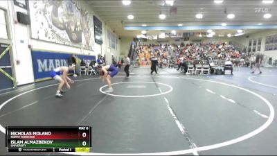 138 lbs Champ. Round 2 - Islam Almazbekov, University vs Nicholas Molano, North Torrance