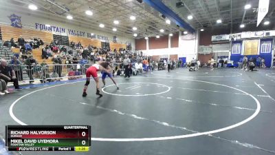 157 lbs Quarterfinal - Mikel David Uyemora, Fountain Valley vs Richard Halvorson, Durham