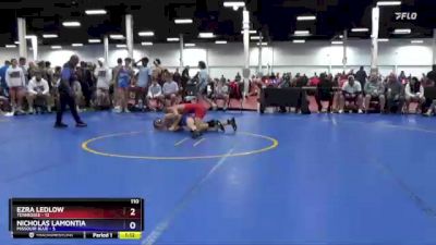 110 lbs Quarters & 1st Wb (16 Team) - Ezra Ledlow, Tennessee vs Nicholas LaMontia, Missouri Blue