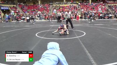 49 lbs Champ. Round 1 - Caleb De Los Reyes, Kansas Young Guns Wrestling Cl vs Dean Geesling, Chase County Wrestling Club