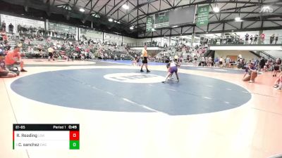 81-85 lbs Quarterfinal - Chevi Sanchez, Champaign Wrestling Club vs Raya Reading, Little Giant WC