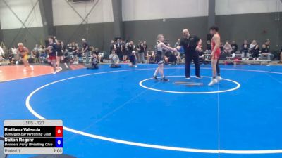 120 lbs Quarters - Emiliano Valencia, Damaged Ear Wrestling Club vs Dalton Regehr, Bonners Ferry Wrestling Club
