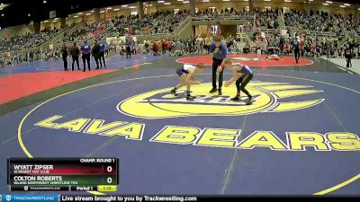 77 lbs Champ. Round 1 - Wyatt Zipser, Hi Desert Mat Club vs Colton Roberts, Inland Northwest Wrestling Tra