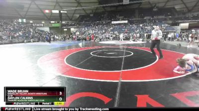 120 lbs Champ. Round 2 - Wade Bruhn, Enumclaw Yellow Jackets Wrestling Club vs Daylen Calkins, Thunder Mountain Wrestling Club