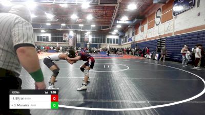 132 lbs Consi Of 8 #1 - Isaac Bitran, Brookline vs Denzel Morales, Lawrence