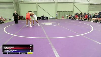 285 lbs Placement Matches (16 Team) - Gavin Gross, Texas Red vs Ethan Simmons, Louisiana Red