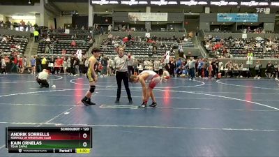 120 lbs Champ. Round 2 - Andrik Sorrells, Norfolk Jr Wrestling Club vs Kain Ornelas, Team Zapas