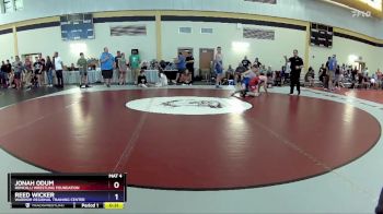 106 lbs Cons. Round 3 - Jonah Odum, Roncalli Wrestling Foundation vs Reed Wicker, Warrior Regional Training Center