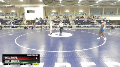 184 lbs Champ. Round 2 - Aiden Osborne, Pennsylvania College Of Technology vs Ky`ell Roper, Johnson & Wales (RI)