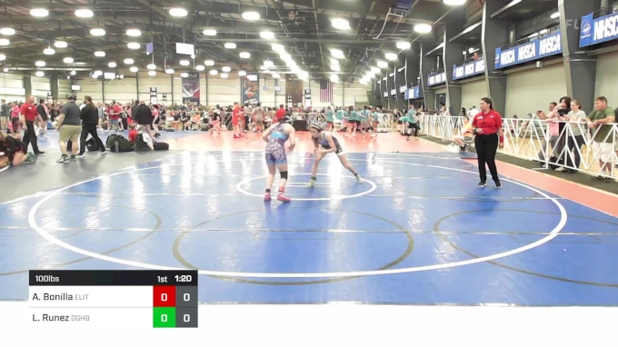 100 lbs Rr Rnd 1 - Ava Bonilla, Elite NJ HSG Black vs Lily Runez