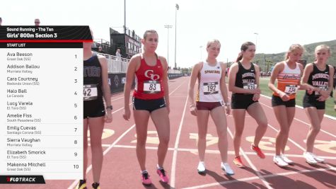 High School Girls' 800m, Prelims 1