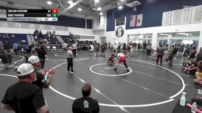 190 lbs 3rd Place Match - Kelan Stever, Team Thunder vs Rex Topete, South Hills High School