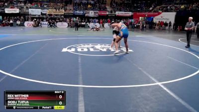 215 lbs Quarterfinal - Rex Wittmer, Nikiski High School vs Sioeli Tuifua, Barrow High School