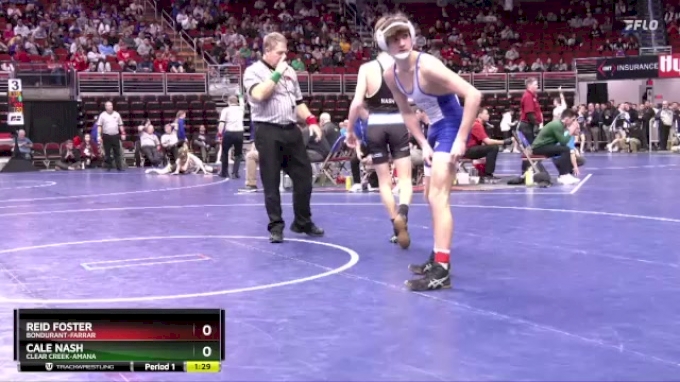 3A-120 lbs Champ. Round 2 - Cale Nash, Clear Creek-Amana vs Reid Foster ...