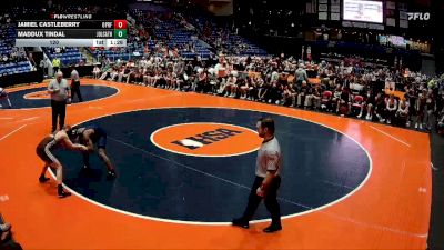 120 lbs Quarterfinals (8 Team) - Jamiel Castleberry, Oak Park (O.P.-River Forest) vs Maddux Tindal, Joliet (Catholic Academy)