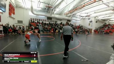 157 lbs Semifinal - Gus Bertagnole, Natrona County vs Braxten Crow, Sheridan