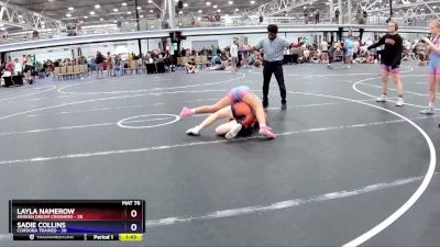 120 lbs Placement (4 Team) - Sadie Collins, Cordoba Trained vs Layla Namerow, Kraken Dream Crushers