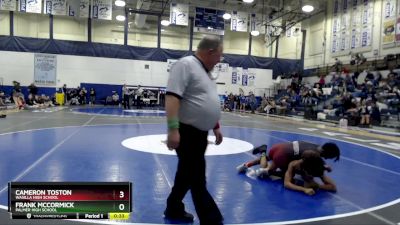 125 lbs Cons. Semi - CAMERON TOSTON, Wasilla High School vs Frank McCormick, Palmer High School