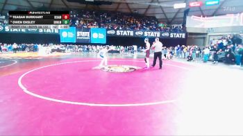 Boys 3A 132 lbs Champ. Round 2 - Owen Ensley, Sedro-Woolley vs Teagan Burkhart, Seattle Academy