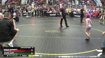 37 lbs Semifinal - Bailey Barnett, Bellevue WC vs Davea Cliff, Black Knights Youth WC