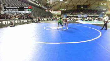Boys 2A 175 lbs Cons. Round 5 - Mason Matteson, West Valley (Spokane) vs Oliver Martinez, Port Angeles