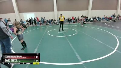 82 lbs Quarterfinal - Owen Reeve, Warrior Wrestling Club vs Coleman Morgan, North DeSoto Wrestling Academy